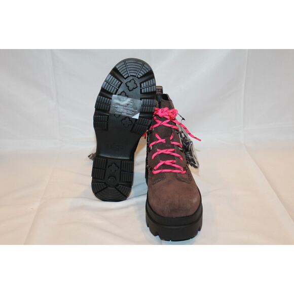 UGG WOMEN'S BRISBANE SUEDE LACE UP PLATFORM WATERPROOF BOOTS CEDAR BROWN SZ 10 - Picture 7 of 8